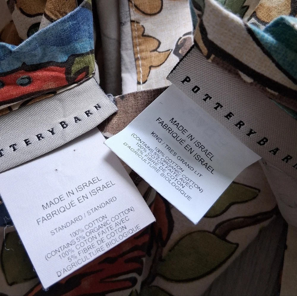 Pottery Barn Mayle Pillow Shams Birds Botanical Floral Set Of 2